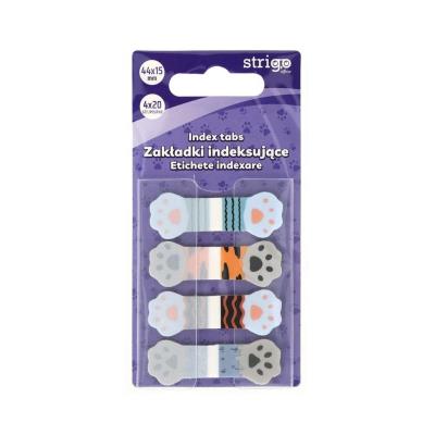 Zakładki indeksujące Łapki 44x15mm 80 kartek. Wydawca: Strigo. SmakLiter.pl Opakowanie Zakładki indeksujące Łapki 44x15mm 80 kartek
