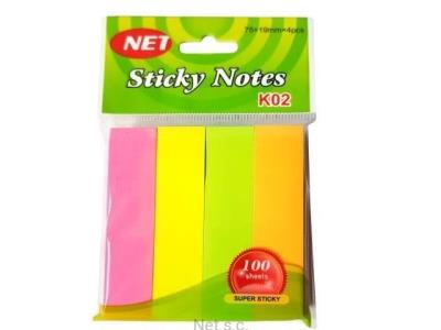 Zakładki indeksujące neon 4x100K. Wydawca: NET. SmakLiter.pl Opakowanie Zakładki indeksujące neon 4x100K