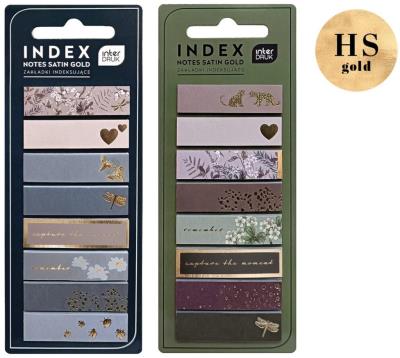 Zakładki indeksujące Satin Gold mix. Wydawca: INTERDRUK. SmakLiter.pl Opakowanie Zakładki indeksujące Satin Gold mix