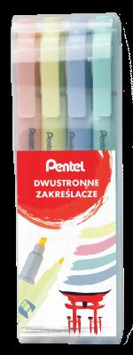 Opakowanie Zakreślacz dwustronny pastelowy 4 kolory