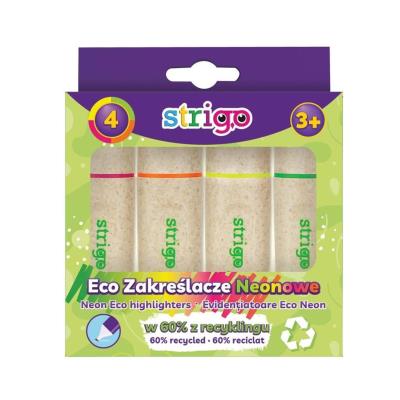Opakowanie Zakreślacz Eco Hi-text neon 4szt mix STRIGO