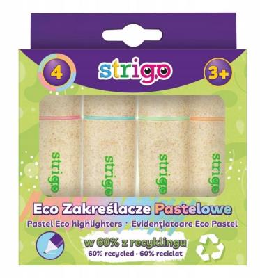 Opakowanie Zakreślacz Eco Hi-text pastel 4szt mix STRIGO