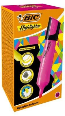 Opakowanie Zakreślacz Flat różowy (10szt) BIC