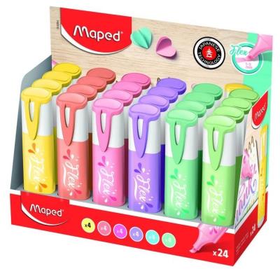 Zakreślacz Flex pastel mix (24szt) MAPED. Wydawca: Maped. SmakLiter.pl Opakowanie Zakreślacz Flex pastel mix (24szt) MAPED