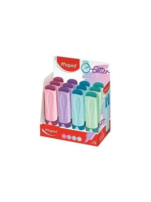 Zakreślacz Fluo Peps pastel/brokat mix (12szt). Wydawca: Maped. SmakLiter.pl Opakowanie Zakreślacz Fluo Peps pastel/brokat mix (12szt)
