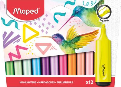 Zakreślacz Fluo Peps pastel mix 6+6 MAPED. Wydawca: Maped. SmakLiter.pl Opakowanie Zakreślacz Fluo Peps pastel mix 6+6 MAPED