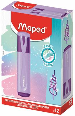 Opakowanie Zakreślacz Glitter Pastel fioletowy (12szt) MAPED