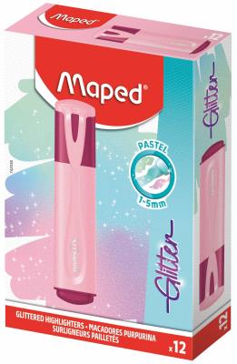 Opakowanie Zakreślacz Glitter Pastel różowy (12szt) MAPED