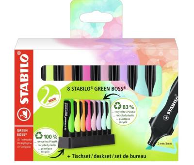 Opakowanie Zakreślacz Green Boss 8 kolorów