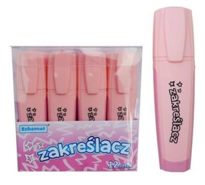 Opakowanie Zakreślacz pastelowy różowy (12szt)