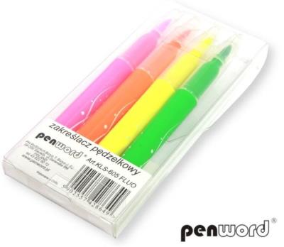 Opakowanie Zakreślacz pędzelkowy fluo 4 kolory