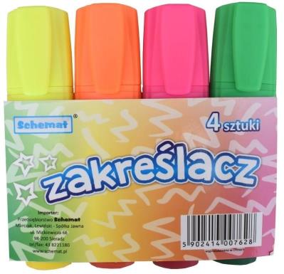 Opakowanie Zakreślacze 4 kolory