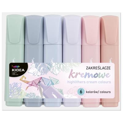 Opakowanie Zakreślacze kremowe 6 kolorów KIDEA