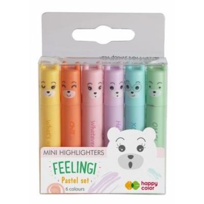 Opakowanie Zakreślacze mini 6 kolorów pastel HAPPY COLOR