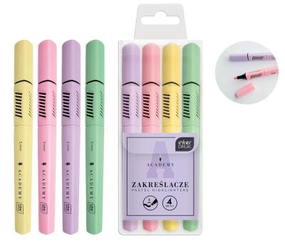 Opakowanie Zakreślacze pastelowe 4 kolory Academy
