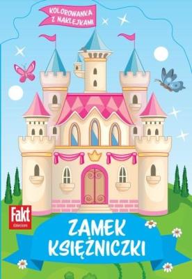 Zamek księżniczki. Kolorowanka z naklejkami. Autor:   Praca zbiorowa. SmakLiter.pl Okładka książki Zamek księżniczki. Kolorowanka z naklejkami