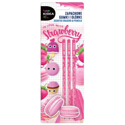 Opakowanie Zapachowe gumki i ołówki truskawka Kidea