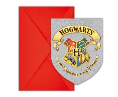 Opakowanie Zaproszenia Harry Potter Hogwarts House 6szt.