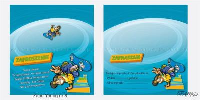 Opakowanie Zaproszenia Young Chłopiec wzór nr 08 10szt