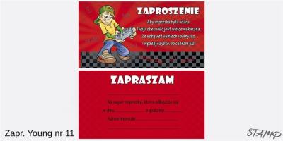 Opakowanie Zaproszenia Young Chłopiec wzór nr 11 10szt