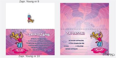 Opakowanie Zaproszenia Young Dziewczynka wzór nr 10 10szt