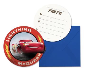 Opakowanie Zaproszenia z kopertą Cars 6szt