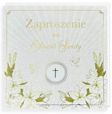 Opakowanie Zaproszenie Chrzest 5szt