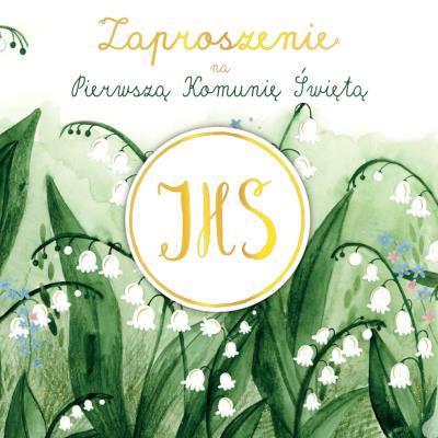 Opakowanie Zaproszenie - Komunia konwalie (5szt)