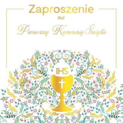 Opakowanie Zaproszenie - Komunia pattern IHS (5szt)
