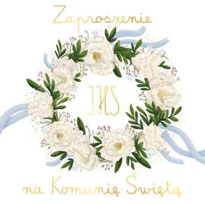 Opakowanie Zaproszenie - Komunia wianuszek (5szt)