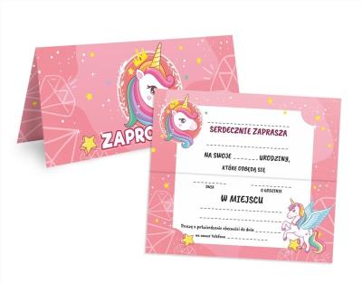 Opakowanie Zaproszenie na urodziny - Jednorożec 17x15cm