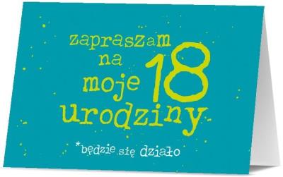 Opakowanie Zaproszenie Urodziny 18 (10szt)