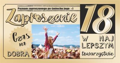 Opakowanie Zaproszenie Urodziny 18 (10szt)