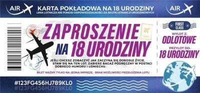 Opakowanie Zaproszenie Urodziny 18 (10szt)