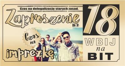 Opakowanie Zaproszenie Urodziny 18 (10szt)