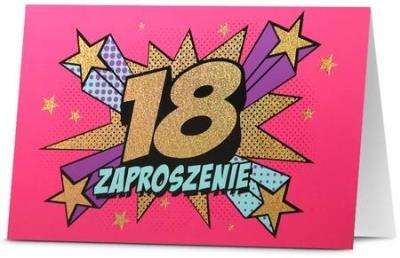 Opakowanie Zaproszenie Urodziny 18 (5szt)
