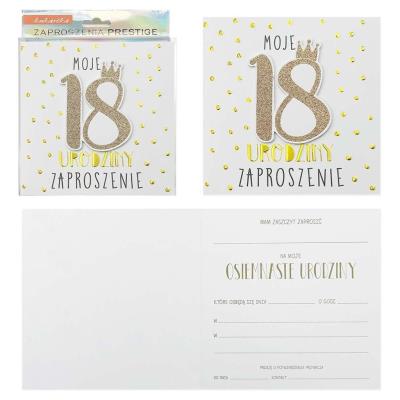 Opakowanie Zaproszenie Urodziny 18 5szt