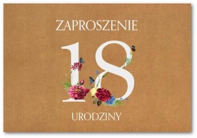 Opakowanie Zaproszenie Urodziny 18 ZT36 (10szt.)