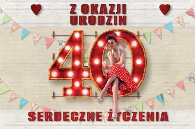 Opakowanie Zaproszenie Urodziny 40 (10szt)