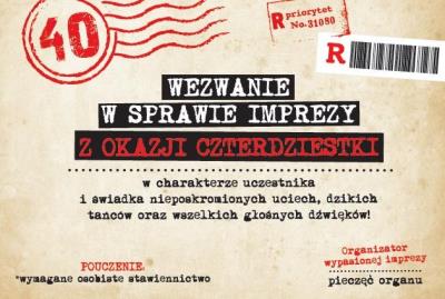 Opakowanie Zaproszenie Urodziny 40 ZA-106 (10szt.)