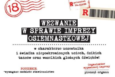 Opakowanie Zaproszenie Urodziny Osiemnastka ZA-103 (10szt.)