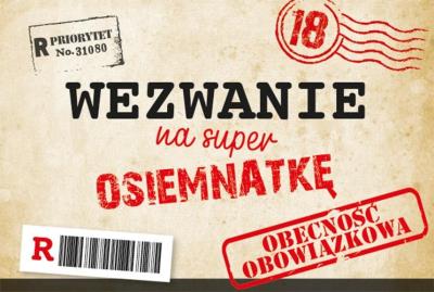 Opakowanie Zaproszenie Urodziny Osiemnastka ZA-80 (10szt.)