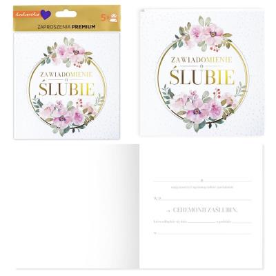 Opakowanie Zawiadomienie Ślub 5szt
