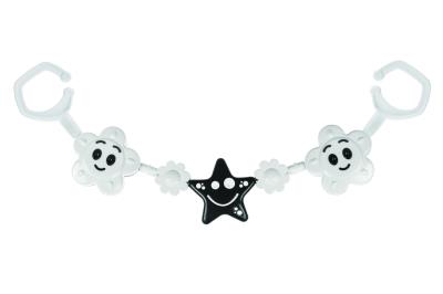 Opakowanie Zawieszka do wózka czarno-biała 2 kwiatki, gwiazda