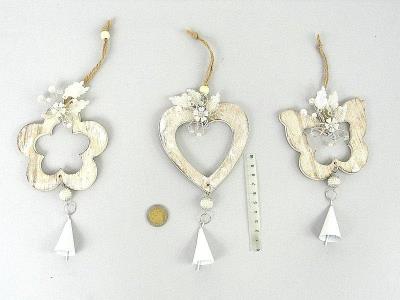 Opakowanie Zawieszka drewniana z dzwonkiem 29cm MIX