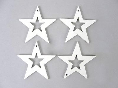 Opakowanie Zawieszka gwiazdki drewniane 4szt