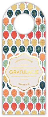 Opakowanie Zawieszka na butelkę - Gratulacje balony
