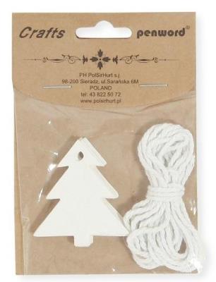 Opakowanie Zawieszka prezentowa choinka biała