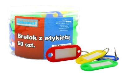 Opakowanie Zawieszki do kluczy kolorowe 60szt