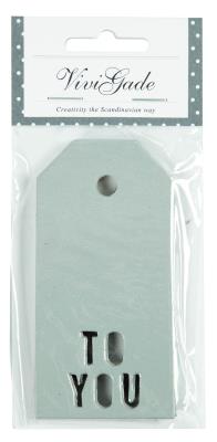 Opakowanie Zawieszki do prezentów TO YOU srebrne 5szt.